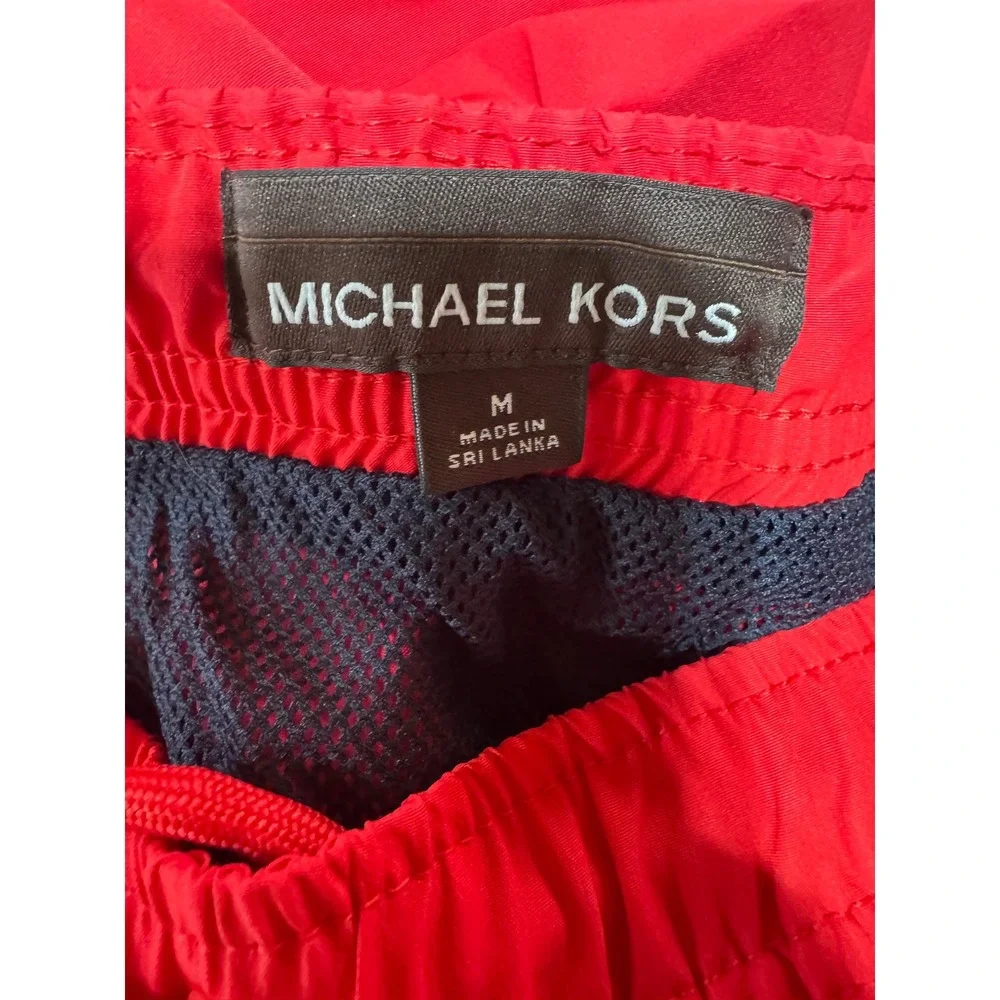 Michael Kors M Red Swim Shorts‎ Men's Logo Drawstring Trunks New